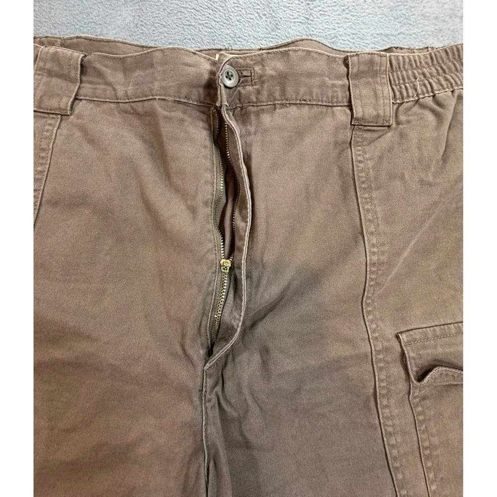 The Foundry Supply Co Mens Brown Cargo Shorts Size 54 Elastic Waist Cotton